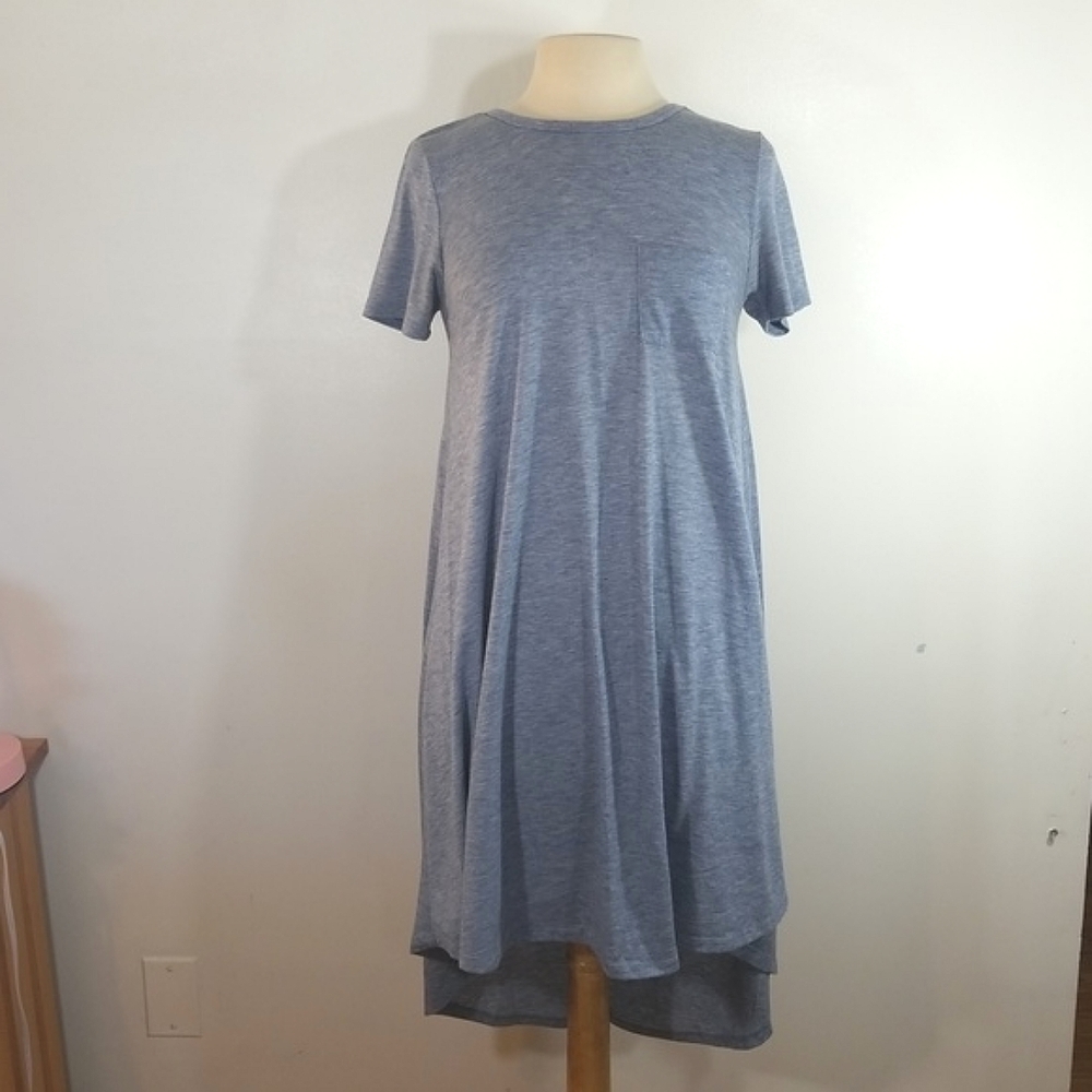 LuLaRoe Carly Blue Short Sleeve Knit Dress size XXSmall